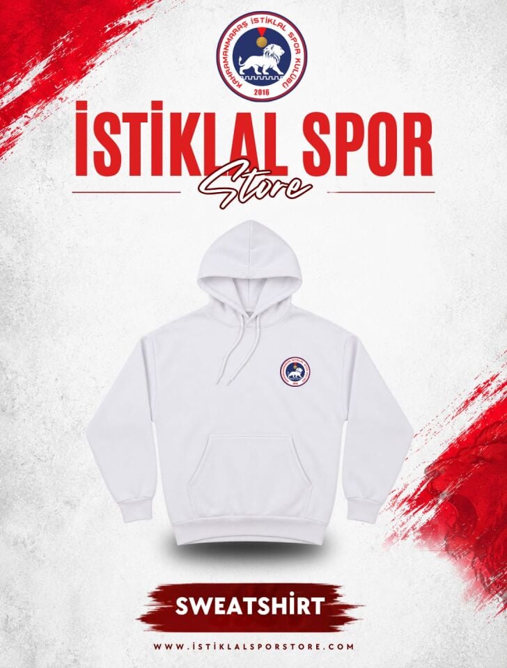 İstiklal Spor Kapüşonlu Sweatshirt (Beyaz)