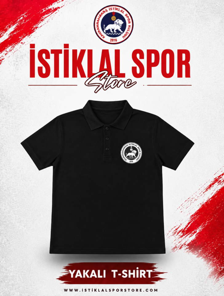 İstiklal Spor Yakalı Tişört (Siyah)