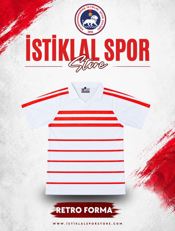 İstiklal Spor Retro Forma (Beyaz-Kırmızı)